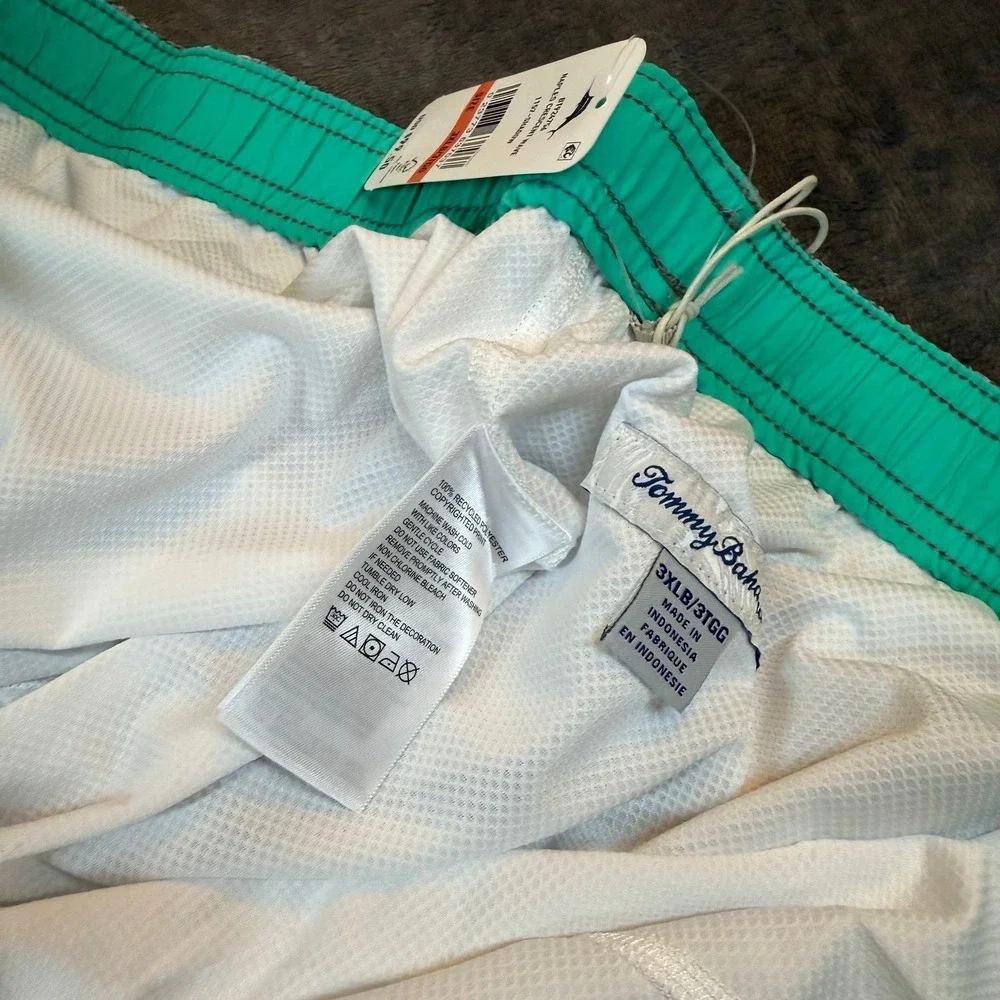 Tommy Bahama Naples Crescent Wave Swim Trunks Mens 3XL Big Shadow Grey UPF 30